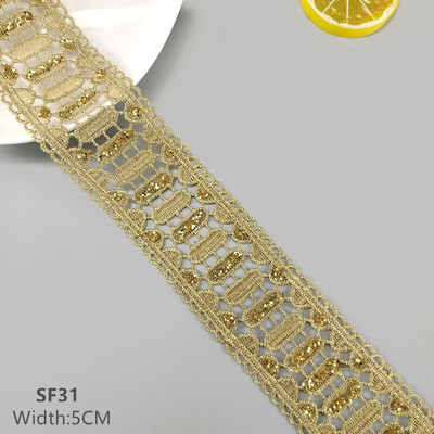 zsbszc 2 jardi Õõnes läikiv pulber kuldpits cheongsam riided hem kardina pits trimmi kangas DIY tarvikud SF22 SF35