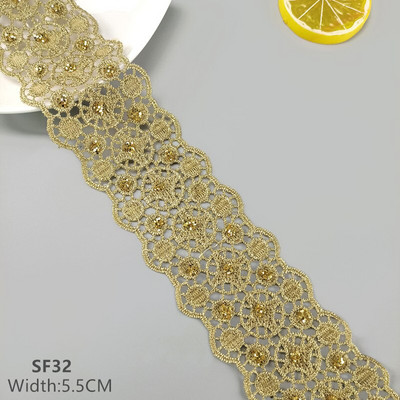 zsbszc 2 jardi Õõnes läikiv pulber kuldpits cheongsam riided hem kardina pits trimmi kangas DIY tarvikud SF22 SF35