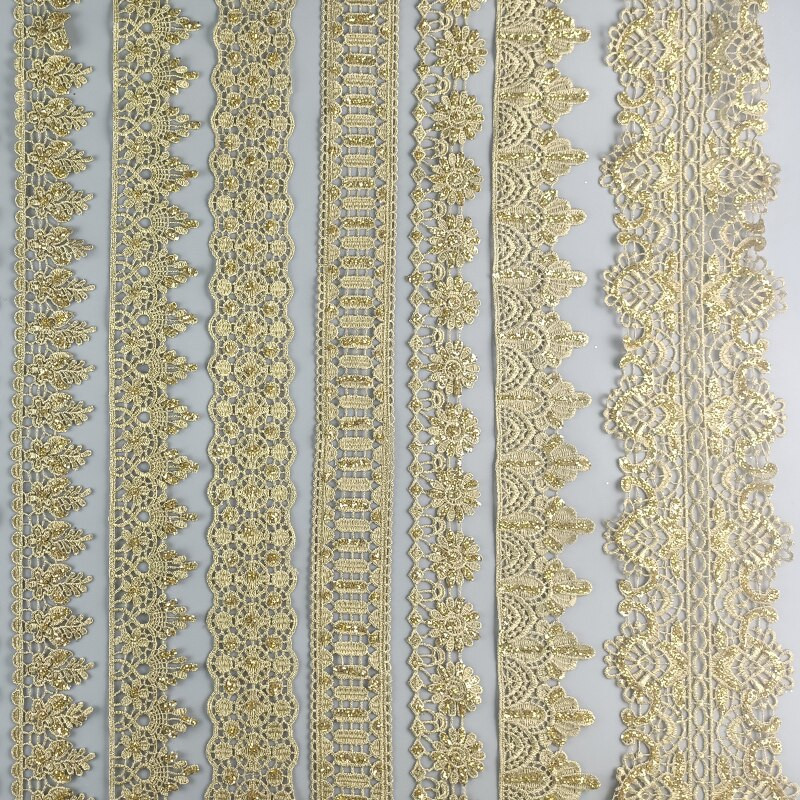 zsbszc 2 jardi Õõnes läikiv pulber kuldpits cheongsam riided hem kardina pits trimmi kangas DIY tarvikud SF22 SF35