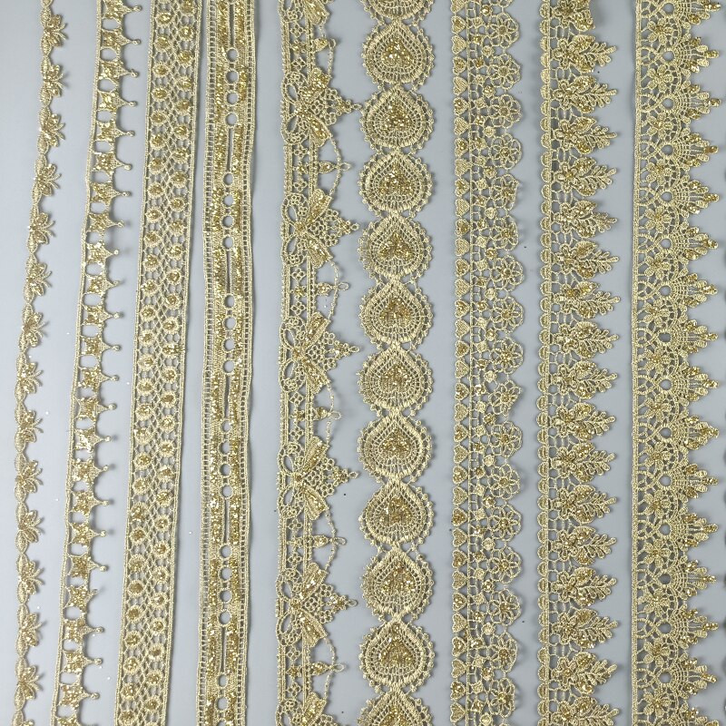 zsbszc 2 jardi Õõnes läikiv pulber kuldpits cheongsam riided hem kardina pits trimmi kangas DIY tarvikud SF22 SF35