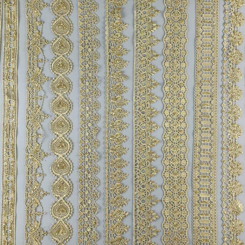 zsbszc 2 jardi Õõnes läikiv pulber kuldpits cheongsam riided hem kardina pits trimmi kangas DIY tarvikud SF22 SF35