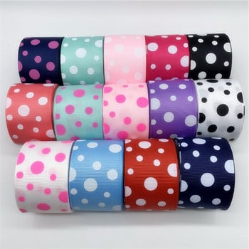 5 Yards/Lot 38mm Grosgrain Κορδέλα εκτύπωσης Dots Κορδέλα DIY Φιόγκος μαλλιών Χειροποίητη χειροτεχνία για Χριστουγεννιάτικη διακόσμηση γάμου