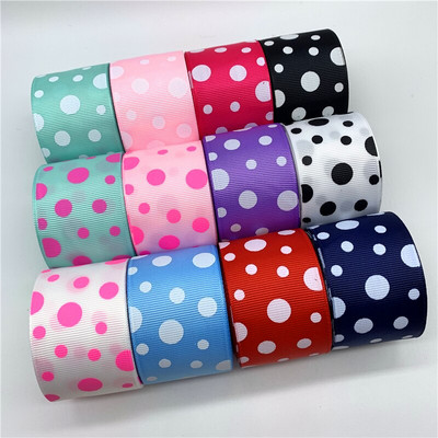 5 Yards/Lot 38mm Grosgrain Κορδέλα εκτύπωσης Dots Κορδέλα DIY Φιόγκος μαλλιών Χειροποίητη χειροτεχνία για Χριστουγεννιάτικη διακόσμηση γάμου