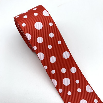 5 jardi/lot 38 mm Grosgrain vrpca s ispisom točkica Vrpca DIY mašna za kosu Ručno izrađena rukotvorina za vjenčanje Božićni ukrasi