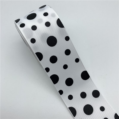 5 jardi/lot 38 mm Grosgrain vrpca s ispisom točkica Vrpca DIY mašna za kosu Ručno izrađena rukotvorina za vjenčanje Božićni ukrasi
