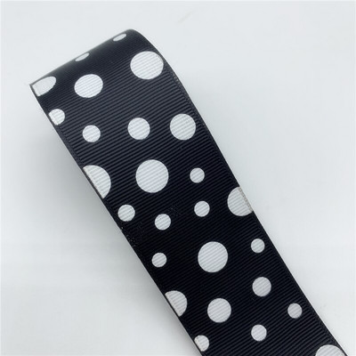 5 jardi/lot 38 mm Grosgrain vrpca s ispisom točkica Vrpca DIY mašna za kosu Ručno izrađena rukotvorina za vjenčanje Božićni ukrasi