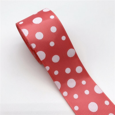 5 jardi/lot 38 mm Grosgrain vrpca s ispisom točkica Vrpca DIY mašna za kosu Ručno izrađena rukotvorina za vjenčanje Božićni ukrasi
