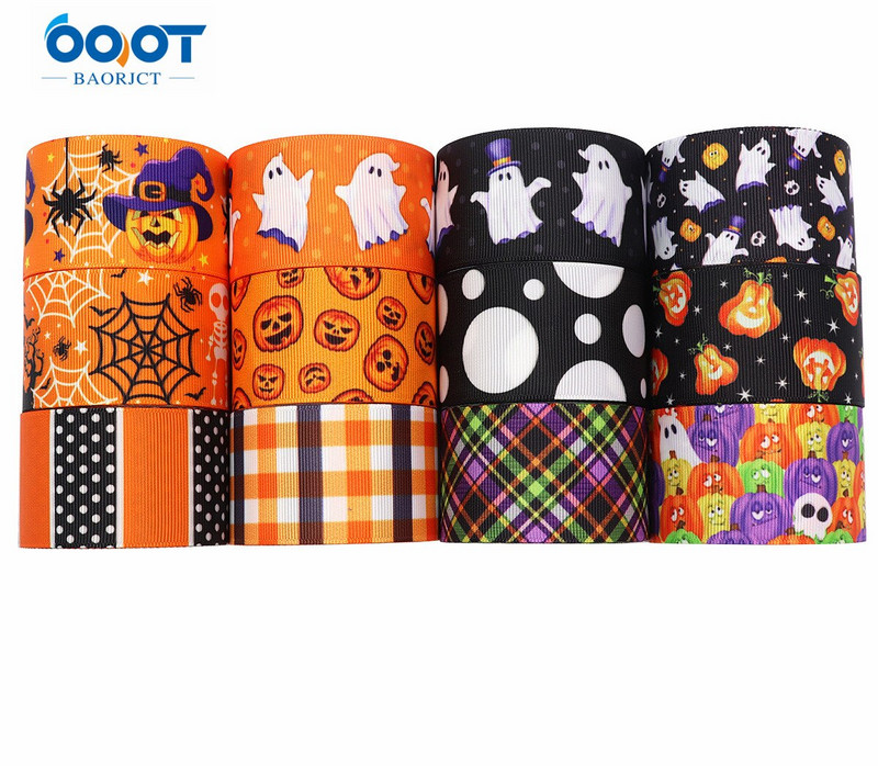1-1/2"(38mm),10Yards Halloween Series Grosgrain Ribbons,M-21711-1027 Αξεσουάρ με καπέλο φιόγκου Συσκευασία δώρου DIY Χειροποίητο