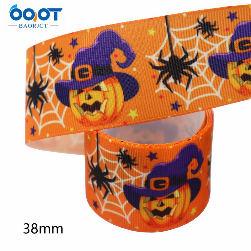 1-1/2"(38mm),10Yards Halloween Series Grosgrain Ribbons,M-21711-1027 Αξεσουάρ με καπέλο φιόγκου Συσκευασία δώρου DIY Χειροποίητο