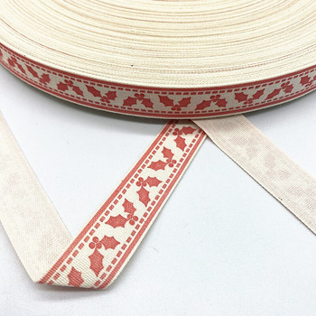 5 ярда 15 мм коледна памучна панделка Ръчно проектирана щампована памучна панделка Направи си сам консумативи за опаковане на подаръци за коледно парти