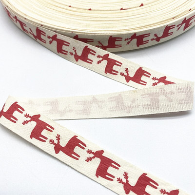 Χριστουγεννιάτικη βαμβακερή κορδέλα 5 υάρδων 15 mm Χειροποίητη τυπωμένη βαμβακερή κορδέλα DIY προμήθειες συσκευασίας δώρου για χριστουγεννιάτικο πάρτι