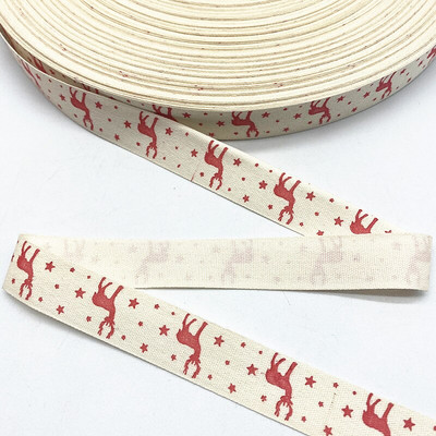 Χριστουγεννιάτικη βαμβακερή κορδέλα 5 υάρδων 15 mm Χειροποίητη τυπωμένη βαμβακερή κορδέλα DIY προμήθειες συσκευασίας δώρου για χριστουγεννιάτικο πάρτι