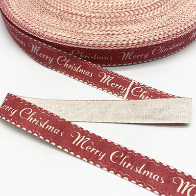 Χριστουγεννιάτικη βαμβακερή κορδέλα 5 υάρδων 15 mm Χειροποίητη τυπωμένη βαμβακερή κορδέλα DIY προμήθειες συσκευασίας δώρου για χριστουγεννιάτικο πάρτι