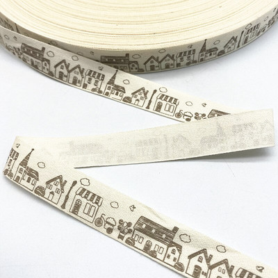 Χριστουγεννιάτικη βαμβακερή κορδέλα 5 υάρδων 15 mm Χειροποίητη τυπωμένη βαμβακερή κορδέλα DIY προμήθειες συσκευασίας δώρου για χριστουγεννιάτικο πάρτι