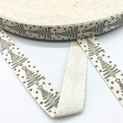 Χριστουγεννιάτικη βαμβακερή κορδέλα 5 υάρδων 15 mm Χειροποίητη τυπωμένη βαμβακερή κορδέλα DIY προμήθειες συσκευασίας δώρου για χριστουγεννιάτικο πάρτι