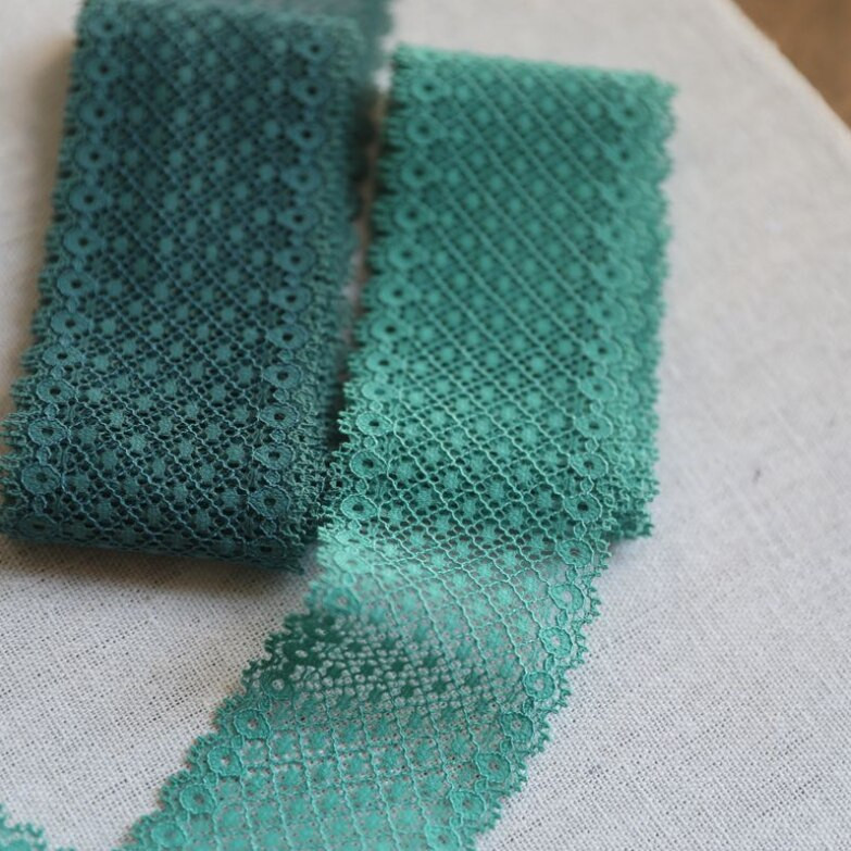 3 μέτρα Πράσινη ελαστική κορδέλα ραπτικής δαντέλας Guipure Lace Trim ή ύφασμα στημόνι DIY Αξεσουάρ ενδυμάτων 5,5cm Πλάτος Δωρεάν αποστολή
