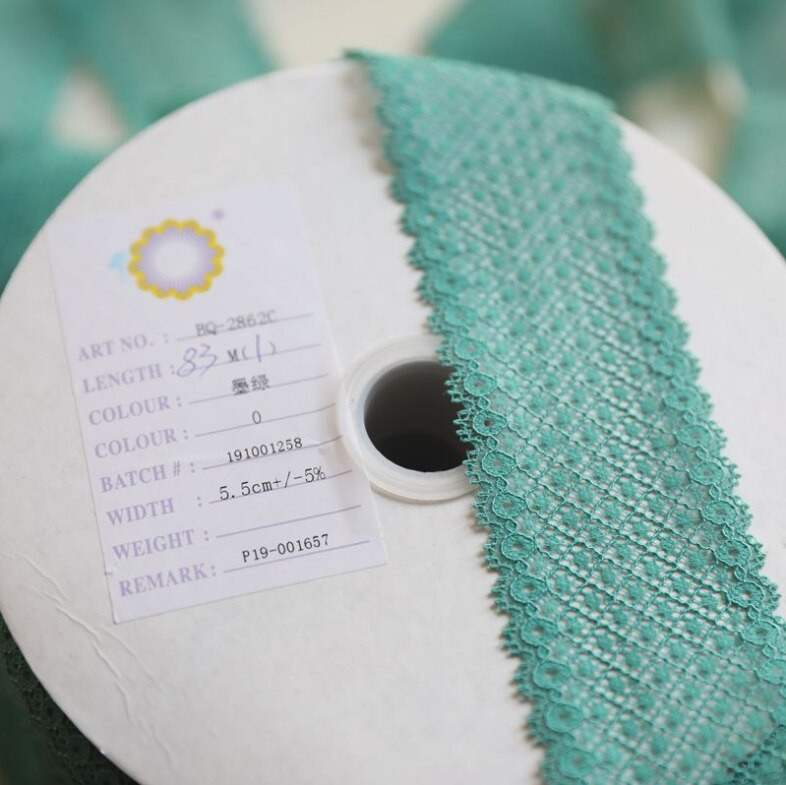 3 μέτρα Πράσινη ελαστική κορδέλα ραπτικής δαντέλας Guipure Lace Trim ή ύφασμα στημόνι DIY Αξεσουάρ ενδυμάτων 5,5cm Πλάτος Δωρεάν αποστολή