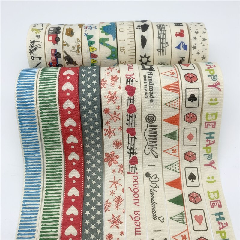 5 Yards/Παρτίδα 15mm Multi Design Βαμβακερή κορδέλα Χειροποίητη εμπριμέ βαμβακερή κορδέλα δαντέλας για ράψιμο υφασμάτων Χριστουγεννιάτικη διακόσμηση