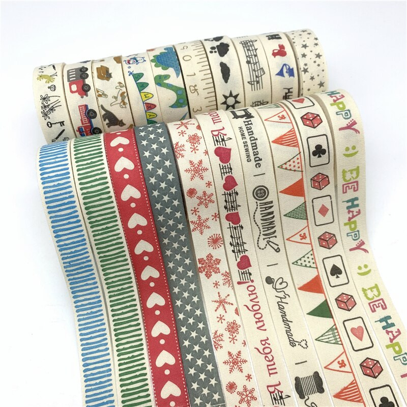 5 Yards/Παρτίδα 15mm Multi Design Βαμβακερή κορδέλα Χειροποίητη εμπριμέ βαμβακερή κορδέλα δαντέλας για ράψιμο υφασμάτων Χριστουγεννιάτικη διακόσμηση