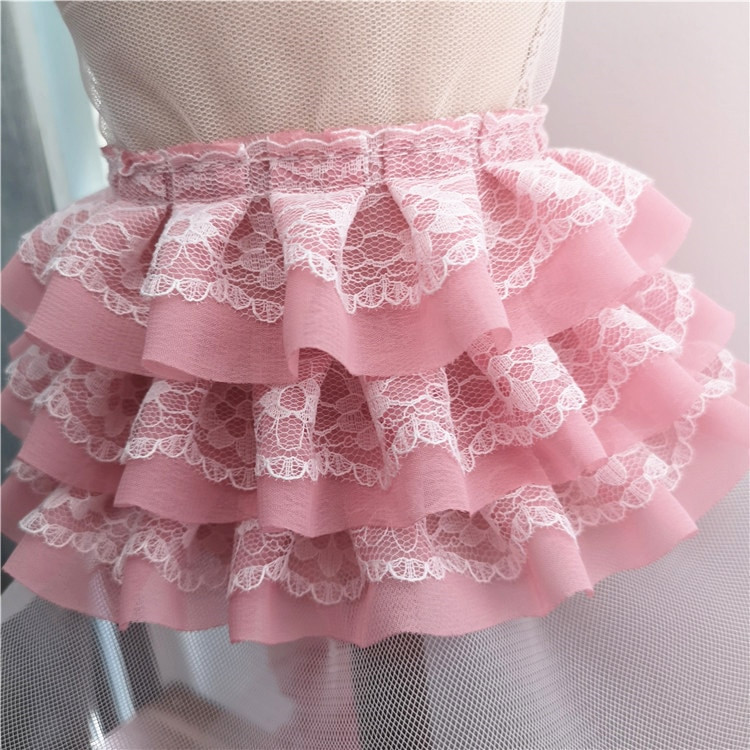 Trend Mnogo boja Troslojni šifon Mrežasti til Čipkana obrubna tkanina DIY Suknja za lutke Manžete Rubovi zavjesa Dodaci za šivanje Materijal