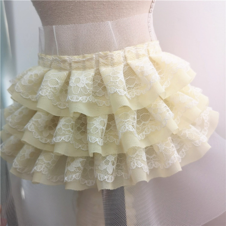 Trend Mnogo boja Troslojni šifon Mrežasti til Čipkana obrubna tkanina DIY Suknja za lutke Manžete Rubovi zavjesa Dodaci za šivanje Materijal