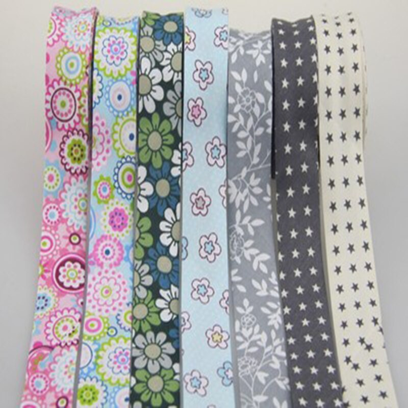 25 mm (1") lățime cu dungi cu flori, imprimare cu stea, călcat, îndoit, din bumbac, curea de legătură cu bandă de legătură, bricolaj, panglică, cusut manual pentru îmbrăcăminte