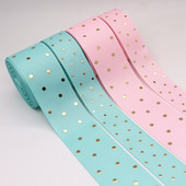 5 jardi 1" 25 MM zlatne točkice s tiskanom grosgrain vrpcom za mašne za kosu DIY rukotvorine Ručno izrađeni dodaci M19080601