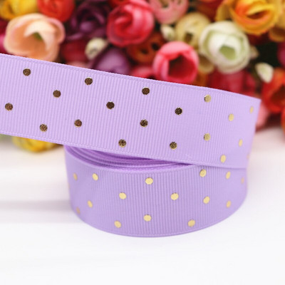 5 jardi 1" 25 MM zlatne točkice s tiskanom grosgrain vrpcom za mašne za kosu DIY rukotvorine Ručno izrađeni dodaci M19080601