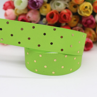 5 jardi 1" 25 MM zlatne točkice s tiskanom grosgrain vrpcom za mašne za kosu DIY rukotvorine Ručno izrađeni dodaci M19080601