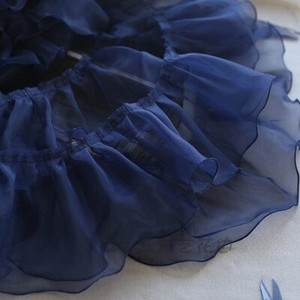 1M Rózsaszín Fehér Kék Színes Organza hajtogatott csipke szegélyek szalag szövet rátét Hajtogatás fodros ruhák barkács varrás kellékek kézműves