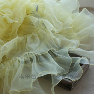 1M Rózsaszín Fehér Kék Színes Organza hajtogatott csipke szegélyek szalag szövet rátét Hajtogatás fodros ruhák barkács varrás kellékek kézműves