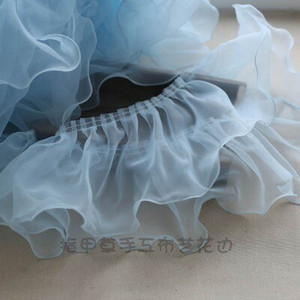 1M Rózsaszín Fehér Kék Színes Organza hajtogatott csipke szegélyek szalag szövet rátét Hajtogatás fodros ruhák barkács varrás kellékek kézműves