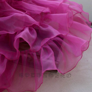 1M Rózsaszín Fehér Kék Színes Organza hajtogatott csipke szegélyek szalag szövet rátét Hajtogatás fodros ruhák barkács varrás kellékek kézműves