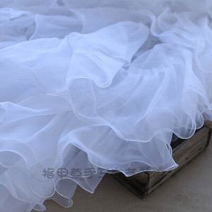 1M Rózsaszín Fehér Kék Színes Organza hajtogatott csipke szegélyek szalag szövet rátét Hajtogatás fodros ruhák barkács varrás kellékek kézműves