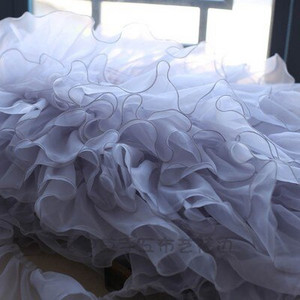 1M Rózsaszín Fehér Kék Színes Organza hajtogatott csipke szegélyek szalag szövet rátét Hajtogatás fodros ruhák barkács varrás kellékek kézműves