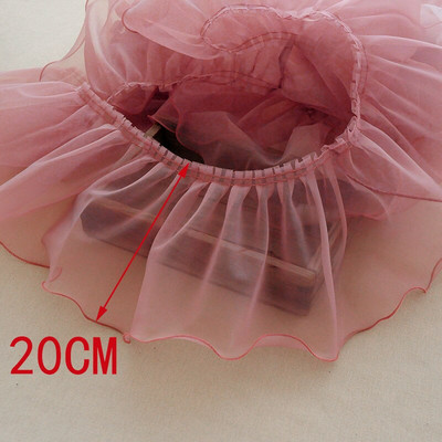 1M Rózsaszín Fehér Kék Színes Organza hajtogatott csipke szegélyek szalag szövet rátét Hajtogatás fodros ruhák barkács varrás kellékek kézműves