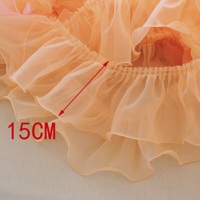 1M Rózsaszín Fehér Kék Színes Organza hajtogatott csipke szegélyek szalag szövet rátét Hajtogatás fodros ruhák barkács varrás kellékek kézműves