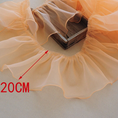 1M Rózsaszín Fehér Kék Színes Organza hajtogatott csipke szegélyek szalag szövet rátét Hajtogatás fodros ruhák barkács varrás kellékek kézműves