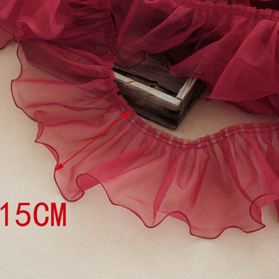 1M Rózsaszín Fehér Kék Színes Organza hajtogatott csipke szegélyek szalag szövet rátét Hajtogatás fodros ruhák barkács varrás kellékek kézműves