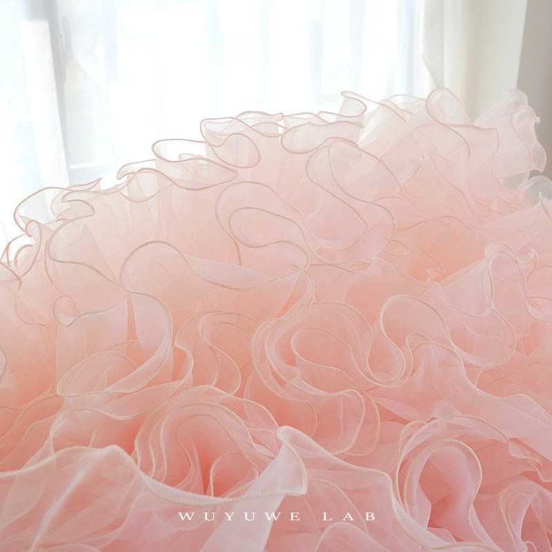 1M Rózsaszín Fehér Kék Színes Organza hajtogatott csipke szegélyek szalag szövet rátét Hajtogatás fodros ruhák barkács varrás kellékek kézműves