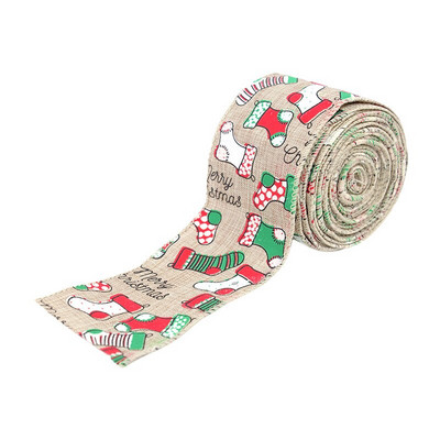 5m/rull jõulupaelad kangast põdrast jõulupuu trükk juhtmega servaga DIY jõulukinkide pakkimine lindiga pärja vibu käsitöö