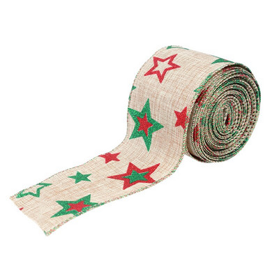 5m/rull jõulupaelad kangast põdrast jõulupuu trükk juhtmega servaga DIY jõulukinkide pakkimine lindiga pärja vibu käsitöö