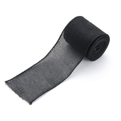 2,5 inchi/6,5 yarzi Grilă alb-negru Panglică cu margine cu fir din pânză de pânză artificială Panglică decorativă pentru împachetare pentru cadouri Ghirlandă cu fundă mare în dungi