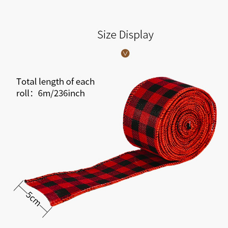 2,5 inchi/6,5 yarzi Grilă alb-negru Panglică cu margine cu fir din pânză de pânză artificială Panglică decorativă pentru împachetare pentru cadouri Ghirlandă cu fundă mare în dungi