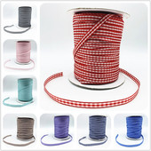 5υάρδες/Παρτίδα 6mm καρό κορδέλα Χειροποίητη κορδέλα για Χριστουγεννιάτικη διακόσμηση γάμου με φιόγκο DIY Συσκευασία δώρου