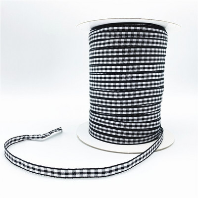 5υάρδες/Παρτίδα 6mm καρό κορδέλα Χειροποίητη κορδέλα για Χριστουγεννιάτικη διακόσμηση γάμου με φιόγκο DIY Συσκευασία δώρου