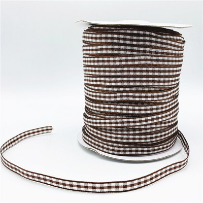 5υάρδες/Παρτίδα 6mm καρό κορδέλα Χειροποίητη κορδέλα για Χριστουγεννιάτικη διακόσμηση γάμου με φιόγκο DIY Συσκευασία δώρου