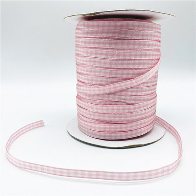 5υάρδες/Παρτίδα 6mm καρό κορδέλα Χειροποίητη κορδέλα για Χριστουγεννιάτικη διακόσμηση γάμου με φιόγκο DIY Συσκευασία δώρου