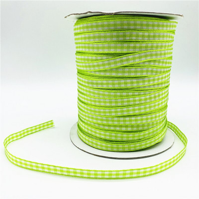 5υάρδες/Παρτίδα 6mm καρό κορδέλα Χειροποίητη κορδέλα για Χριστουγεννιάτικη διακόσμηση γάμου με φιόγκο DIY Συσκευασία δώρου