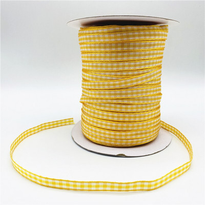 5υάρδες/Παρτίδα 6mm καρό κορδέλα Χειροποίητη κορδέλα για Χριστουγεννιάτικη διακόσμηση γάμου με φιόγκο DIY Συσκευασία δώρου